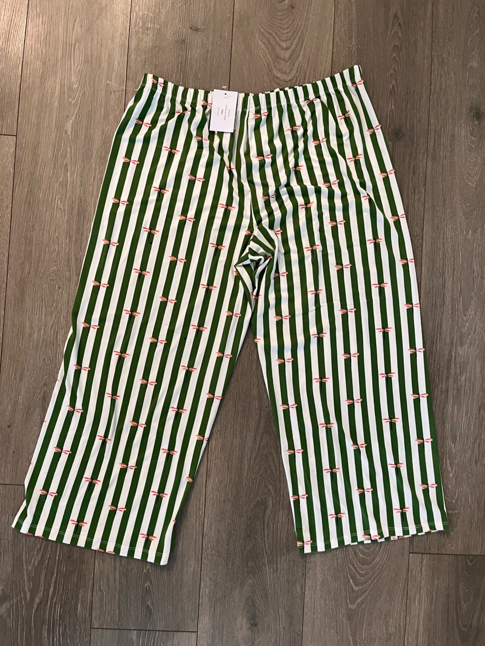 NWT kate spade Green and White Striped Dragonfly Short-Sleeve Pajama Set Size XL - Picture 9 of 15